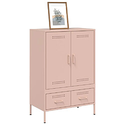 Avis vidaXL Buffet haut rose 68x39x101,5 cm acier