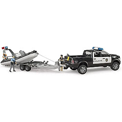 Bruder bworld Pick-up de police RAM 2500 avec module L + S, remorque, bateau, policière et plongeur