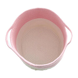 Panier à Linge 13 X 12 Pouces Panier En Corde De Coton De Rangement Tissé Avec Poignées Rose