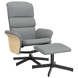 vidaXL Fauteuil inclinable avec repose-pied gris clair tissu