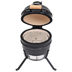 vidaXL Barbecue à fumoir Kamado 2-en-1 Céramique 56 cm Noir