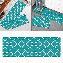 Tapis De Passage De Chambre à Coucher De Cuisine à Carreaux Antidérapant Tapis Anti-fatigue Vert 150x45cm pas cher