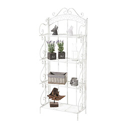 Decoshop26 Estante para plantas 4 niveles 153x61x33 cm metal blanco envejecido ETA10020