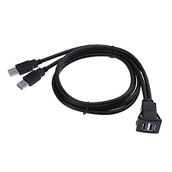 Usb3.0 Mâle à Femelle Double Port Voiture Tableau De Bord Adaptateur Encastré