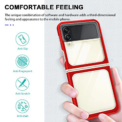 Coque en TPU + acrylique anti-chute, transparent, hybride rouge pour votre Samsung Galaxy Z Flip3 5G