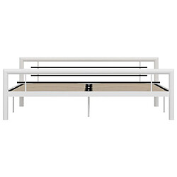 Avis Maison Chic Lit adulte - Lit simple Cadre de lit,Structure du lit Contemporain Blanc et noir Métal 180 x 200 cm -MN11950