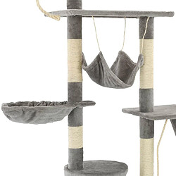 Helloshop26 Arbre à chat griffoir grattoir niche jouet animaux peluché en sisal 230-250 cm gris 3702046 pas cher