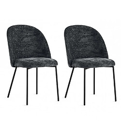 Inside 75 Lot de 2 Chaises TUKA MID structure métal assise tapissé anthracite