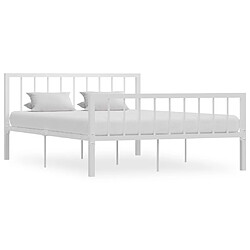 vidaXL Cadre de lit sans matelas blanc métal 140x200 cm