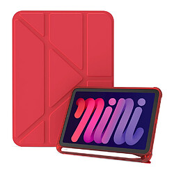 Etui en PU fonction veille/sommeil automatique avec support rouge pour votre iPad mini (2021)