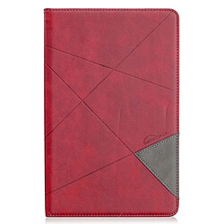 Etui en PU motif géométrique avec support rouge pour votre Samsung Galaxy Tab S6 Lite P610 P615