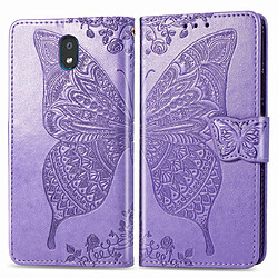 Wewoo Housse Coque Pour LG K30 2019 Papillon Love Flower Embossed Horizontal en cuir avec support lanière fente carte portefeuille violet clair