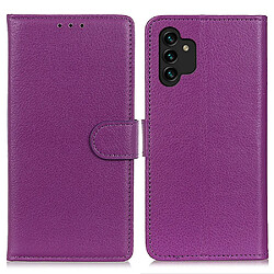 Etui en PU texture litchi, fermeture magnétique violet pour votre Samsung Galaxy A13 4G