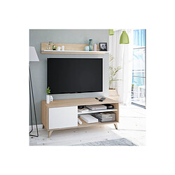 Loungitude Meuble TV LAURA 2 niches, 1 porte