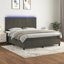 vidaXL Sommier à lattes de lit matelas et LED Gris foncé 160x200 cm