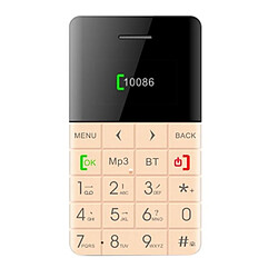 Wewoo Mini Telephone portable or Carte Téléphone Mobile, Réseau: 2G, 5.5mm Ultra Mince Poche Mini Téléphone, 0.96 pouces, Clavier QWERTY, BT, Podomètre, Notificateur À Distance, Musique MP3, Capture À Distance