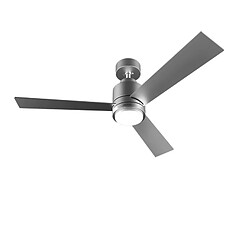 Cecotec Ventilador de Techo con Luz EnergySilence Aero 4850 Style Steel. 30 W, Di?metro 48 con 3 Aspas, Mando a Distancia