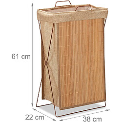 Helloshop26 Panier corbeille bambou 40 litres panier pliable sac à linge anse pliant 61 cm nature 13_0001911