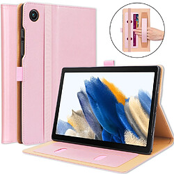 Etui en PU avec support et porte-cartes or rose pour votre Samsung Galaxy Tab A8 10.5 (2021)