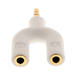 Avis Stéréo Jack Audio écouteur 2 Voies U Adaptateur Blanc 3.5mm