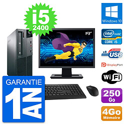 PC Lenovo M81 SFF Ecran 19" Intel i5-2400 RAM 4Go Disque 250Go Windows 10 Wifi - Occasion