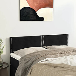 vidaXL Têtes de lit 2 pcs Noir 72x5x78/88 cm Velours