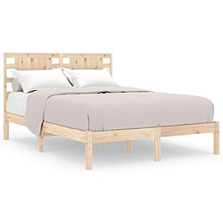 vidaXL Cadre de lit sans matelas 135x190 cm bois massif