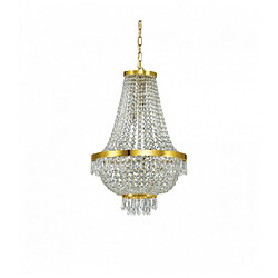 Ideal Lux Suspension Dorée en cristal CAESAR 9 ampoules