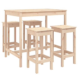 vidaXL Ensemble de bar de jardin 5 pcs bois de pin massif