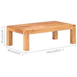 vidaXL Table basse 110x60x35 cm Bois d'acacia massif et finition miel pas cher