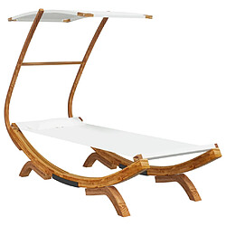 vidaXL Lit repos avec auvent 100x190x134 cm Bois courbé massif Crème