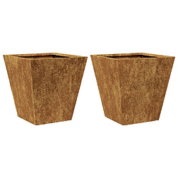 vidaXL Jardinières 2 pcs 30x30x30 cm acier corten