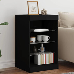 Maison Chic Commode Buffet - Meuble de rangement avec lumières LED noir 41x37x67 cm -GKD64150