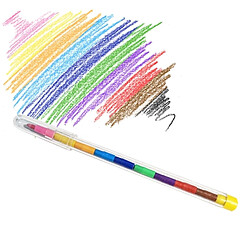 Totalcadeau Crayon de couleur pousse mine 10 couleurs dans un crayon