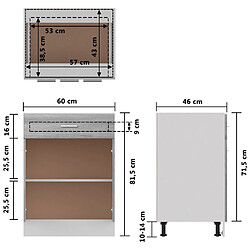 vidaXL Armoire de plancher à tiroir Sonoma gris 60x46x81,5 cm pas cher