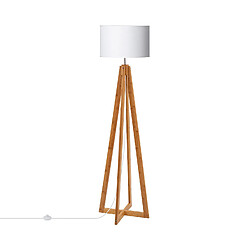 Ledkia Lampadaire Bois Korsade Blanc