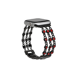 YP Select Bandes de bijoux compatibles Bling en acier inoxydable pour Apple Watch Band noir rouge 42mm