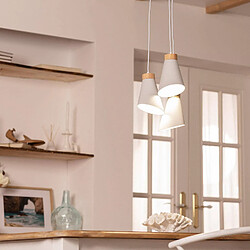 Acheter Ledkia Suspension Métal et Bois Itai Blanc