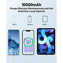 Acheter SANAG Batterie Externe Magsafe, 10000Mah Power Bank Magnétique Charge Rapide 22.5W Avec Usb-C Écran Led Mag-Safe Chargeur Portable Compatible Pour Iphone15/14/13/12/Pro/Pro (Violet)