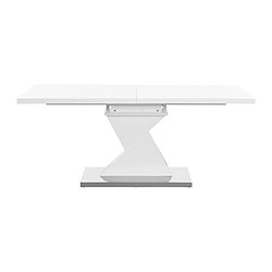 Avis Vente-Unique Table à manger extensible 6 à 8 personnes en MDF et acier inoxydable - Blanc - NOWATA