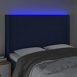 Acheter Maison Chic Tête de lit scandinave à LED,meuble de chambre Bleu 147x16x118/128 cm Tissu -MN26359