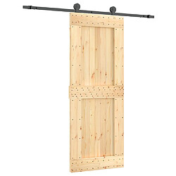 vidaXL Porte coulissante et kit de quincaillerie 80x210 cm pin massif