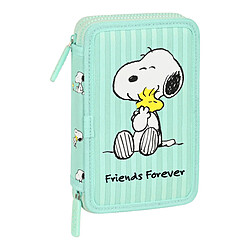 Plumier double Snoopy Friends Forever Menthe (12.5 x 19.5 x 4 cm) (28 pcs)