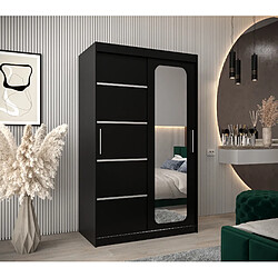 Abiks Meble Armoire PROMO V2 À Portes Coulissantes 200/120/62 2 Portes (Noir/Noir)