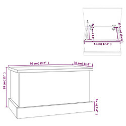 vidaXL Boîte de rangement chêne sonoma 50x30x28 cm bois d'ingénierie pas cher