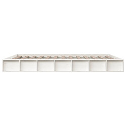 Maison Chic Lit adulte - Lit simple Cadre de lit,Structure du lit Contemporain Blanc 120x200 cm Bois massif -MN62075 pas cher