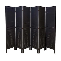 Decoshop26 Paravent cloison brise-vue 6 panneaux aspect vieilli 170 x 240 cm en bois anthracite 04_0008053