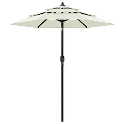 Maison Chic Parasol Jardin | Parasol à 3 niveaux avec mat en aluminium Sable 2 m - GKD47081