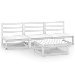 Maison Chic Salon de jardin 4 pcs - Table et chaises d'extérieur - Mobilier/Meubles de jardin Moderne Blanc Bois de pin massif -MN46230