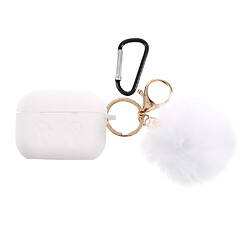 Coque en silicone avec boucle boule velue blanc pour votre Apple AirPods Pro